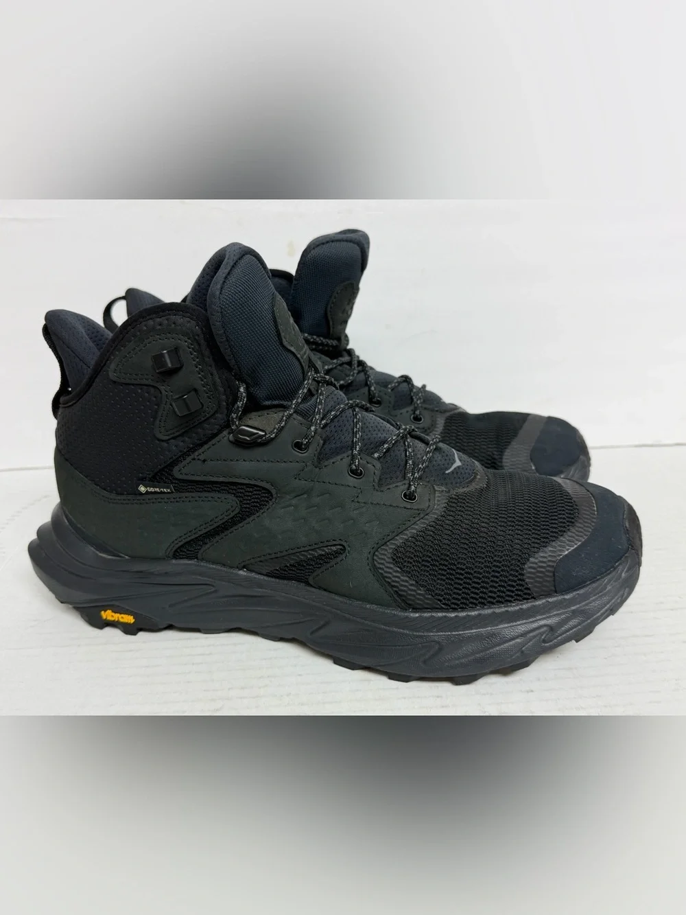 Hoka Anacapa 2 Mid GTX GORE-TEX Mens 12.5D Triple Black Hiking Boots WORN TWICE